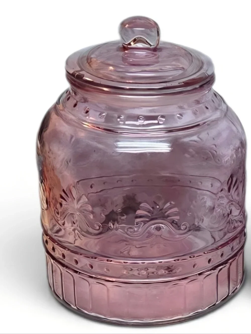 The Pioneer Woman Pink Rose Cassie Glass Large Canister 8